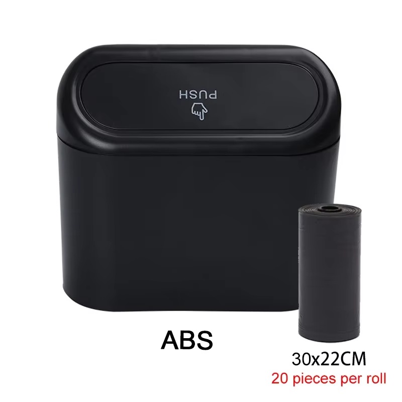 Klovex Car Trash Can — Black with 20-piece bags